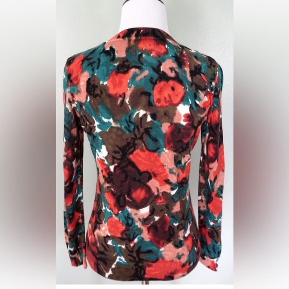 TALBOTS abstract print knit cardigan sweater size xsmall - Picture 5 of 10